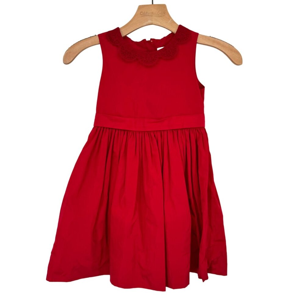 Jason Wu For Neiman Marcus Red Sleeveless Dress Crochet Collar Size 5T